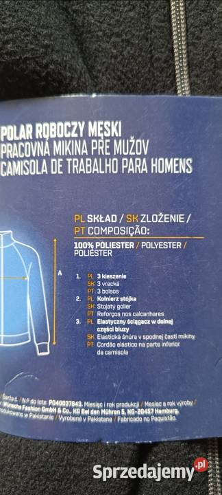NITEO bluzapolar roboczy męski rozmiar XXL kolor Ełk