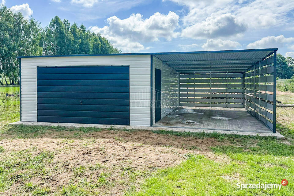 Garaż Blaszany 4x6m Wiata 4m Brama Uchylna Drzwi Przemyśl