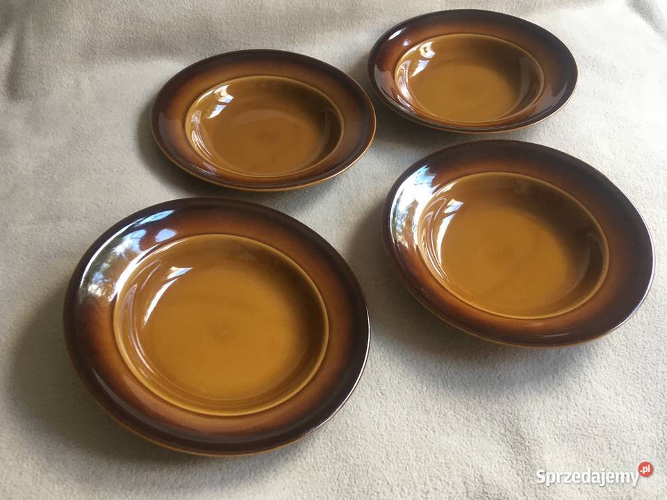 Stare talerze głębokie PRL ceramika kamionka Kołobrzeg sprzedam
