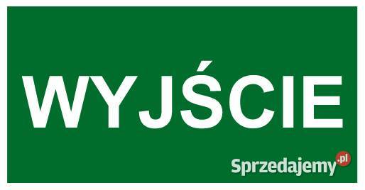 Naklejka BHP napis wyjście AC051 Biuro małopolskie Kamionna