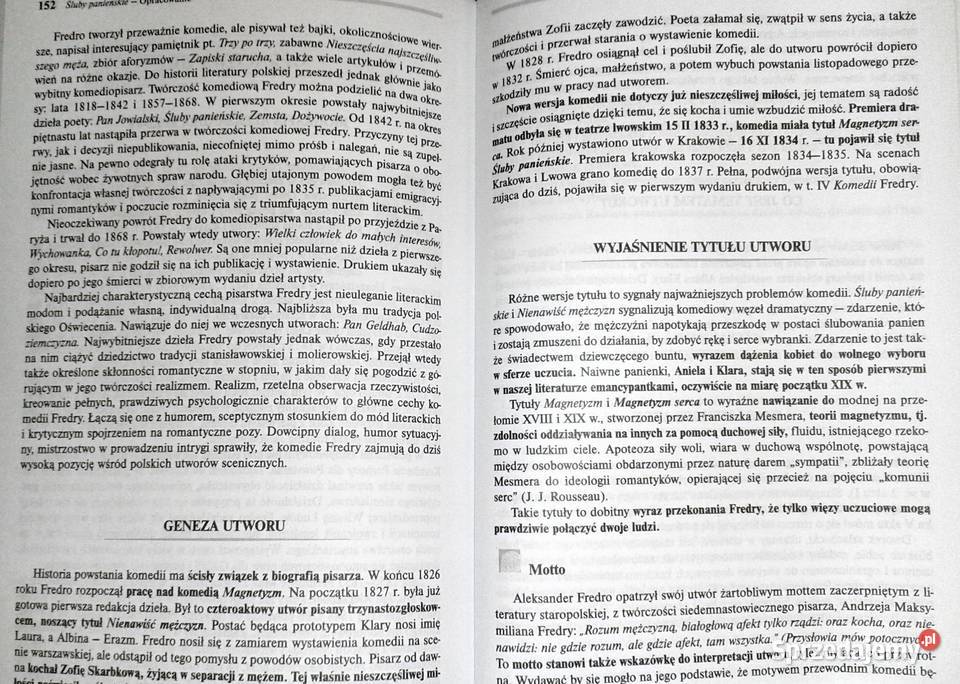 Śluby panieńskie Aleksander Fredro Lektura z Chełm sprzedam