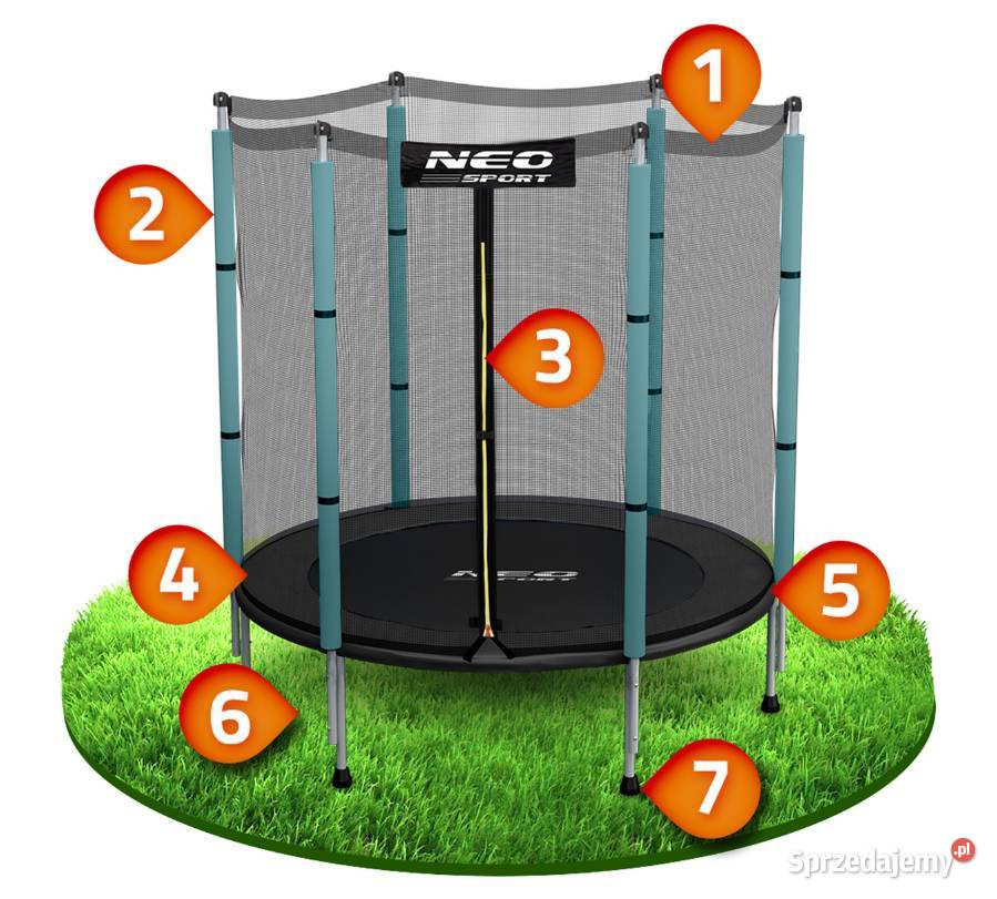 Trampolina dzieci z siatką NeoSport 140 FT 45 Katowice