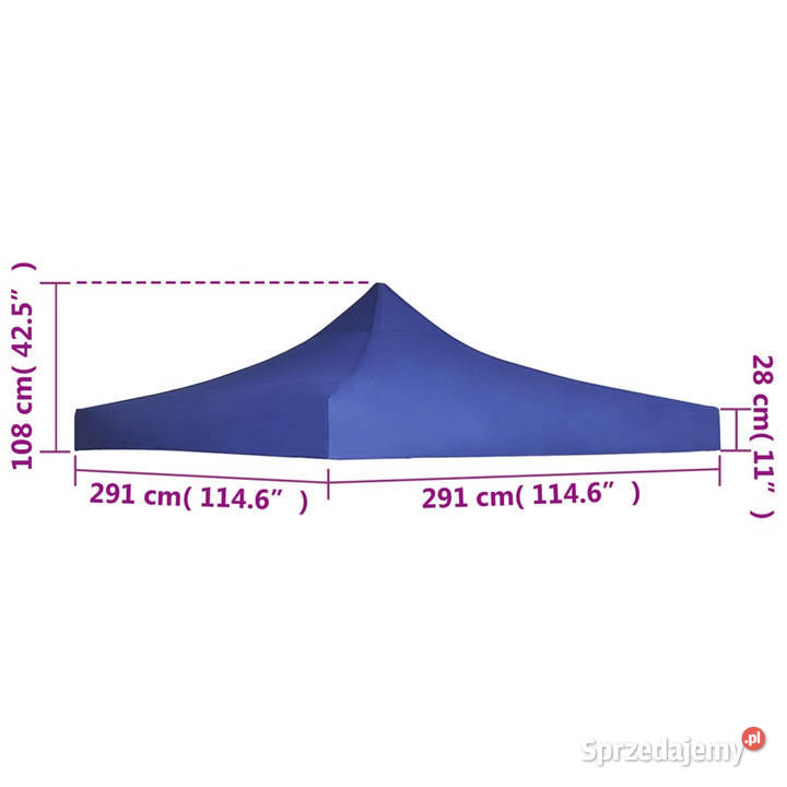 Dach namiotu imprezowego 3 x 3 m niebieski Warszawa