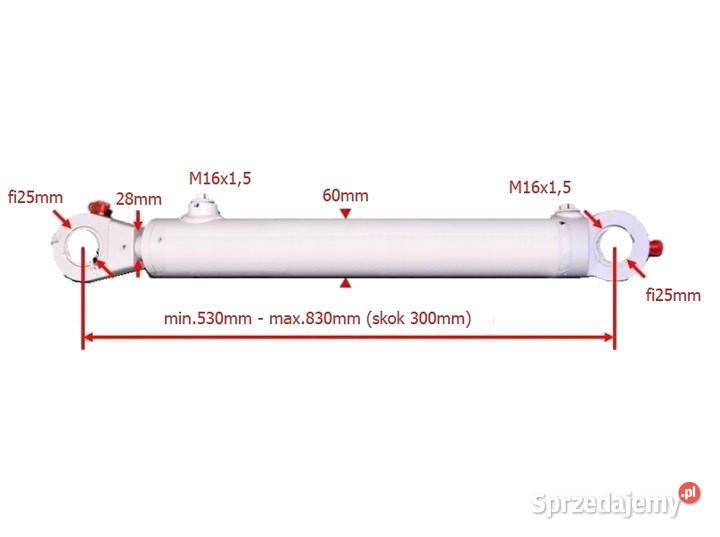 Siłownik Hydrauliczny 50x28 SKOK 300 PŁUG kujawsko-pomorskie Solec Kujawski