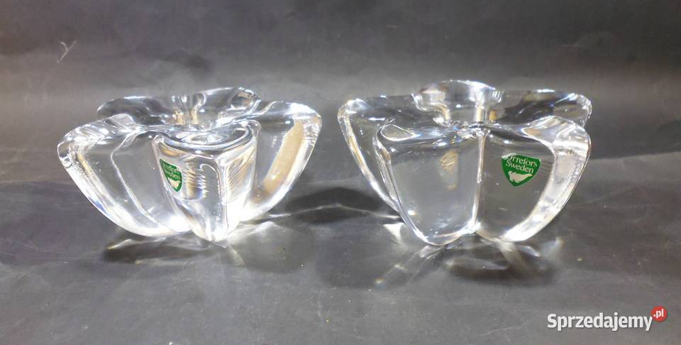 Świeczniki Kryształowe Orrefors Szwecja 2 mazowieckie