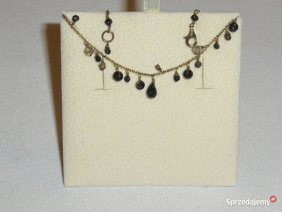 WKruk Bransoletka srebrna pozłacana z czarnymi Łódź