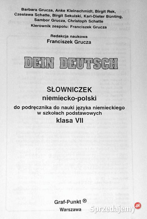 Dein Deutsch kl 5678 Słowniczek niempol Chełm sprzedam