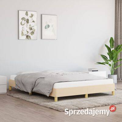 Rama łóżka bez materaca kremowa 160x200 obita Warszawa