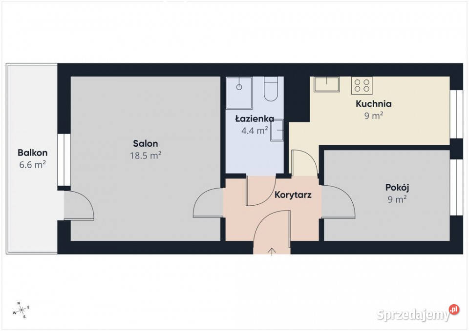Przestronne 2pokojowe mieszkanie w samym centrum Suwałki