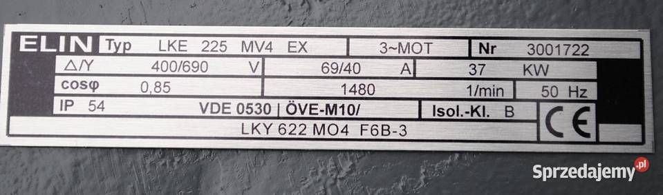 Silnik elektryczny 37kw 1480obrmin ELIN sprzedam