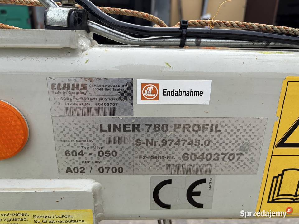 Zgrabiarka 2 karuzelowa Claas Liner 780 Profil Myszyniec