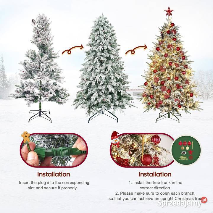 Choinka sztuczna Dewur 180 ozdoby oświetlenie małopolskie Jadowniki