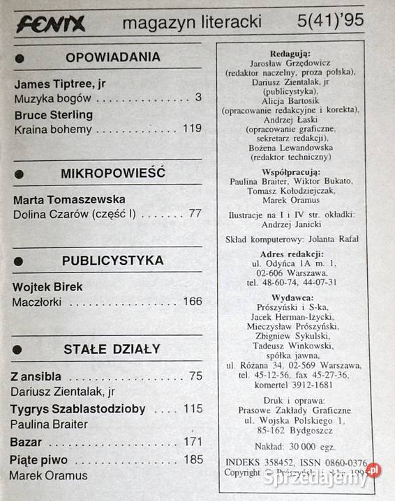 Fenix 5 41 1995 Fantasy Science fiction Horror Chełm sprzedam