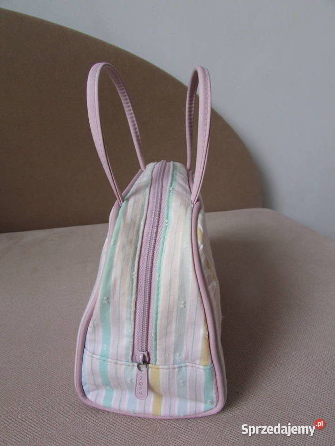 kosmetyczka Avon pastelowa materiałowa w paski małopolskie Kraków