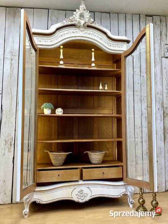 Biała BIBLIOTEKA witryna Rokoko LUDWIK XV Wrocław