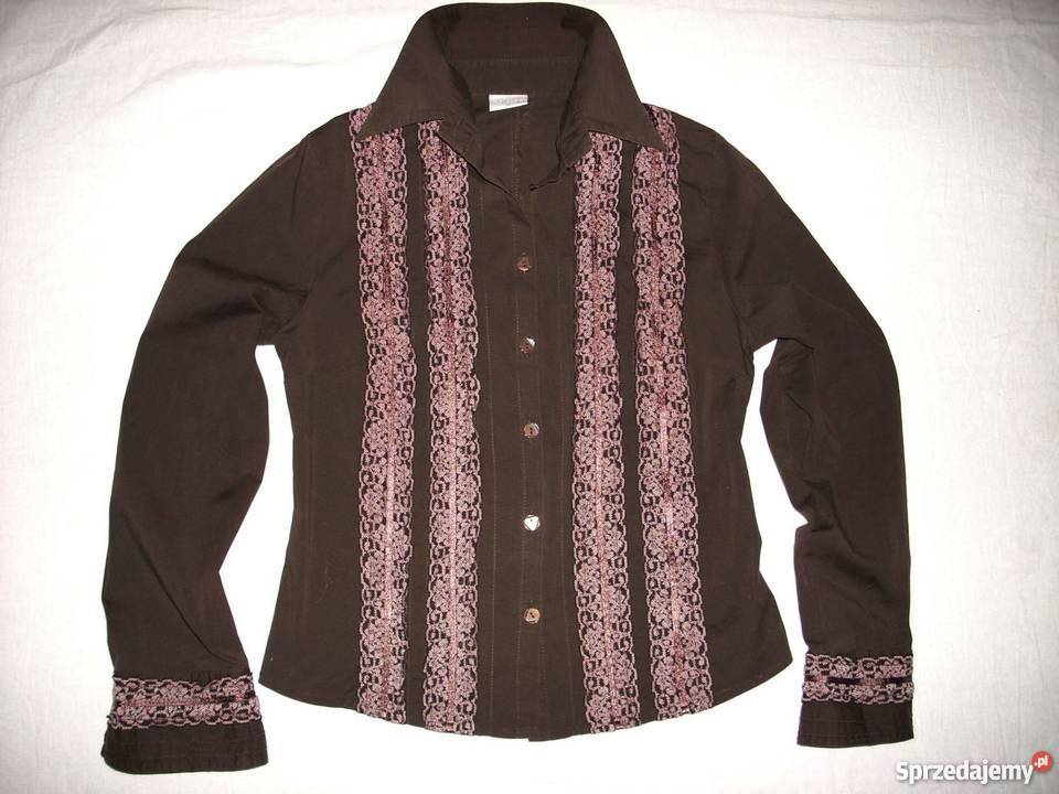 Koszula z Koronką 36 38 z kołnierzykiem małopolskie Nowy Sącz