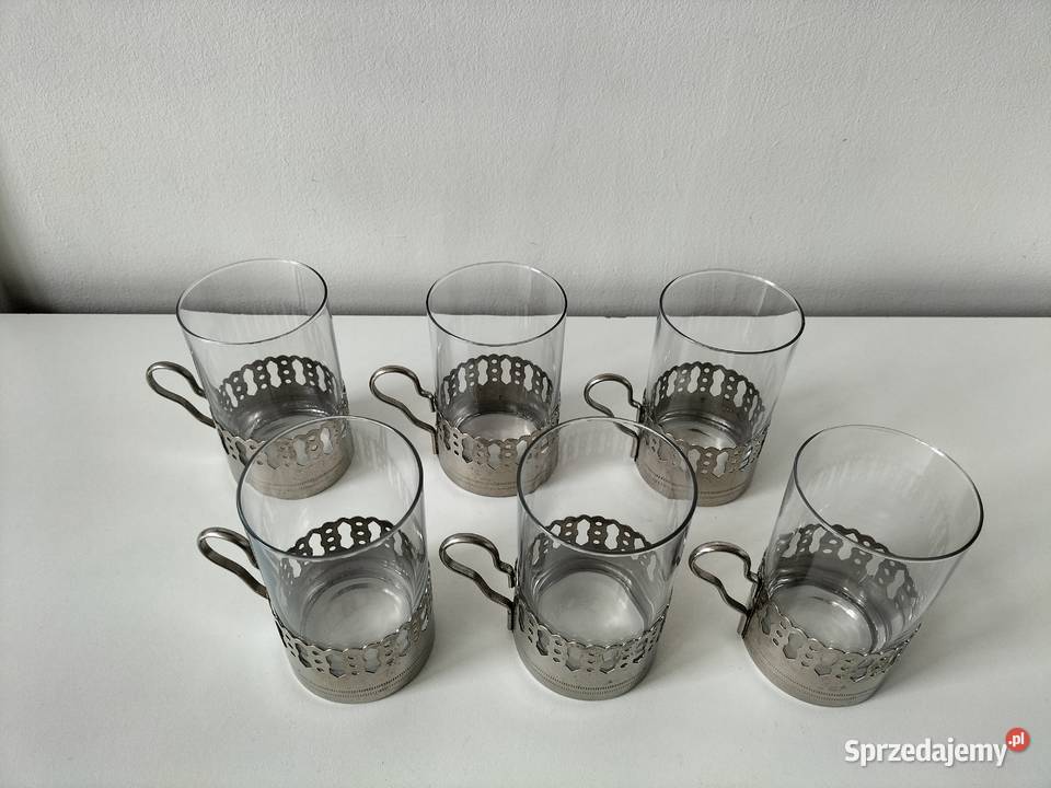 Koszyczki uchwyty na szklanki PRL 15 Warszawa