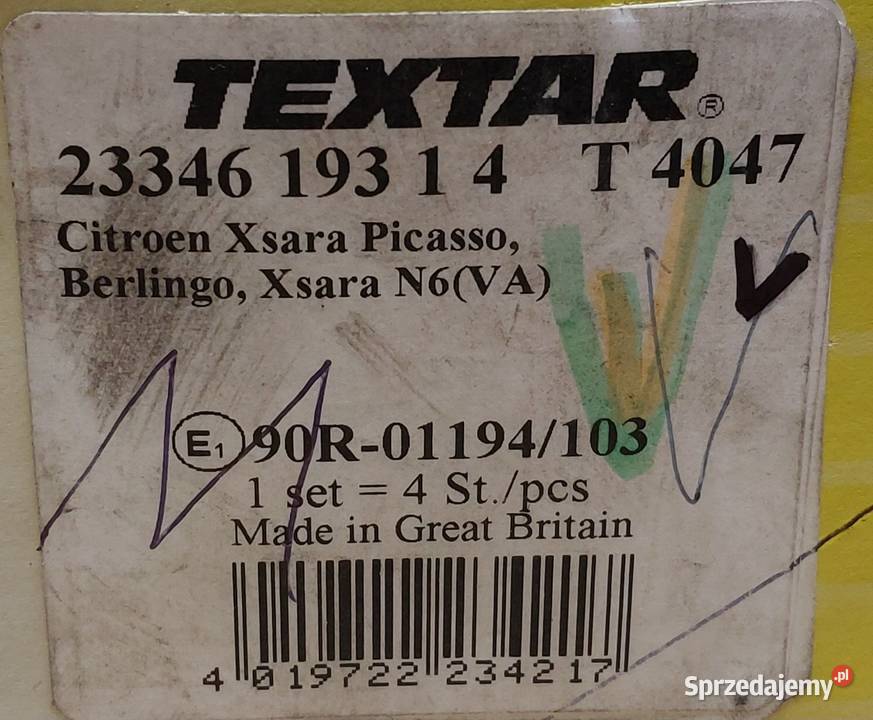 KLOCKI HAMULCOWE PRZÓD CITROEN XSARA PICASSO