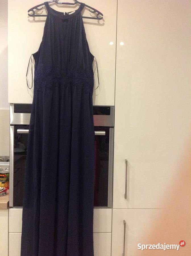 Granatowa Sukienka Okolicznościowa VILA r M Nowa Rozmiar 38(M) Spódnice i sukienki