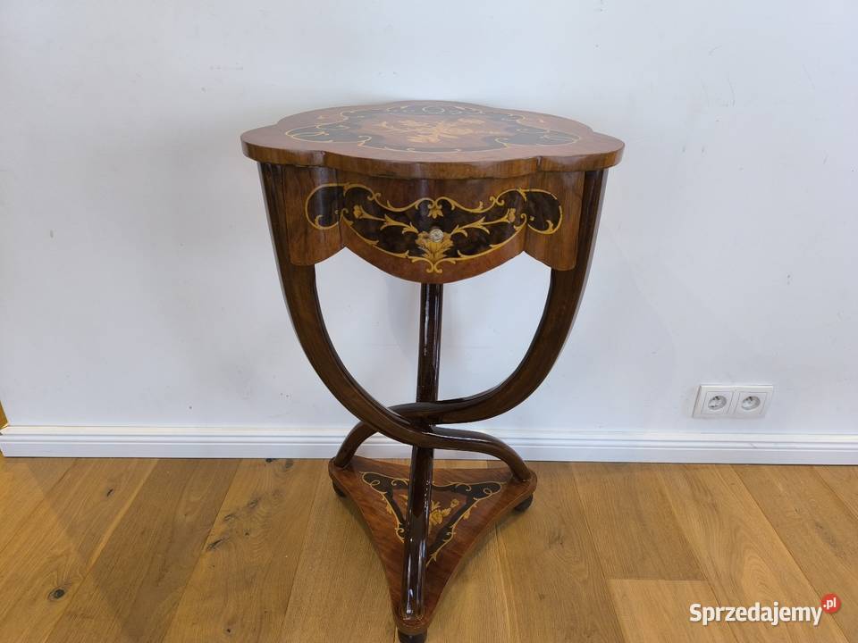 Piękna unikalna konsolka stolik intarsjowana Antyki, Sztuka, Kolekcje Łódź