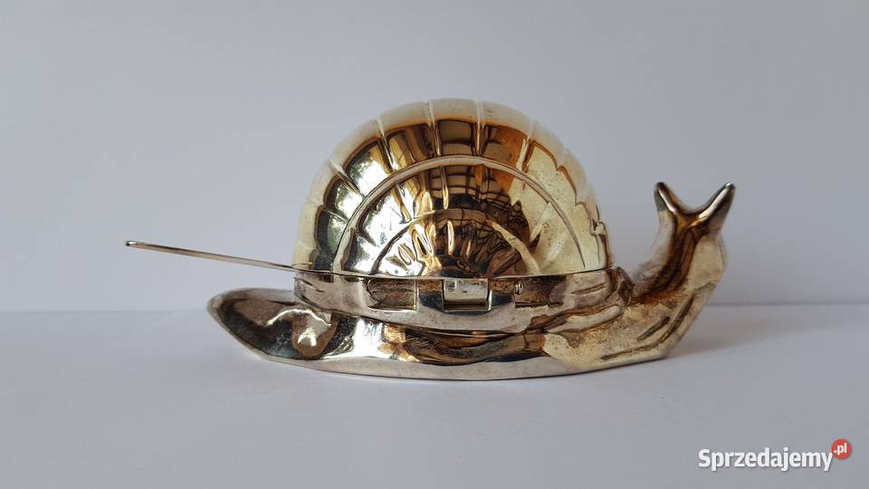 Platerowana maselnica ślimak ze szklanym wkładem Dąbrowa Górnicza