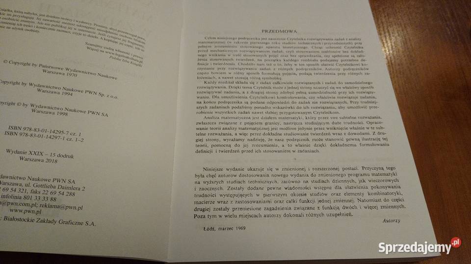 Analiza matematyczna w zadaniach 1 W Krysicki L matematyka, statystyka pomorskie Gdańsk