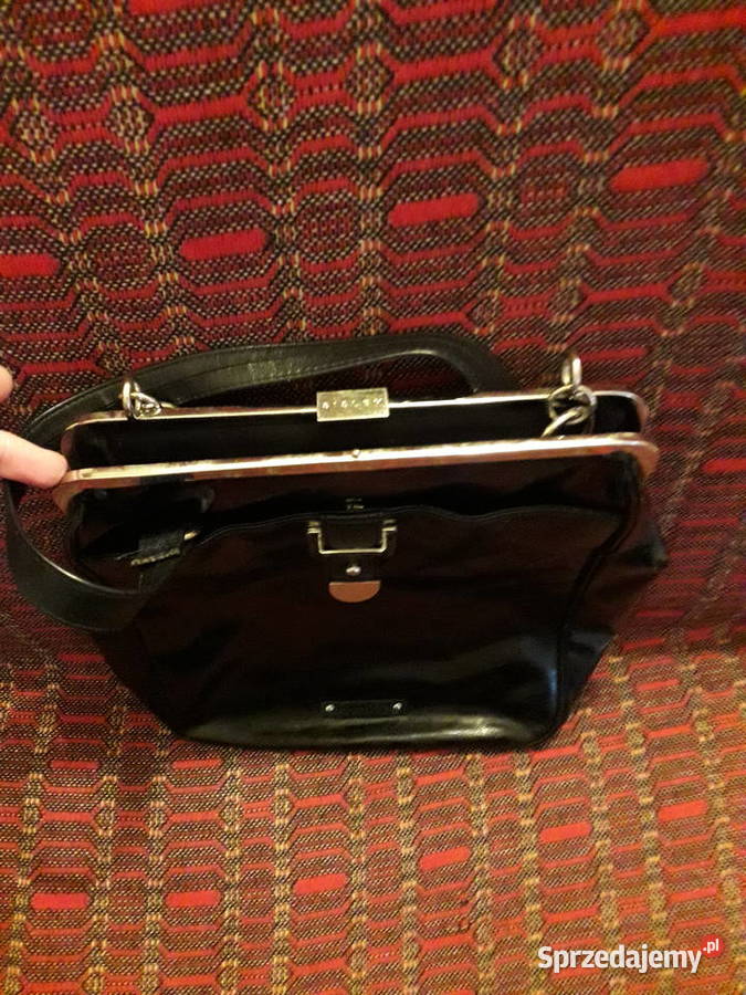 Torebka czarna lakierowana skora naturalna Kraków
