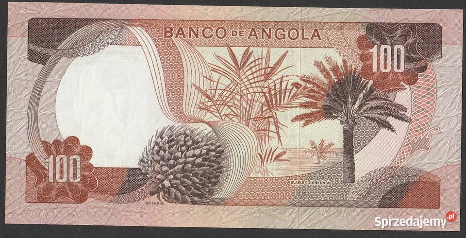 ANGOLA 100 ESCUDOS 1972 CARMONA STAN BANKOWY UNC Łódź