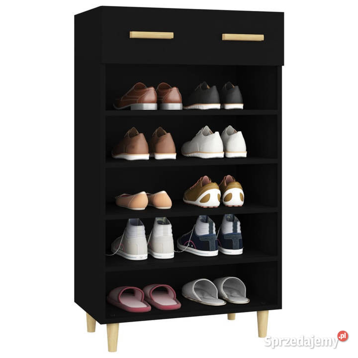 Szafka na buty czarna 60x35x105 materiał