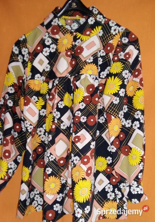 Kolorowa bluzka z długim rękawem M Łódź