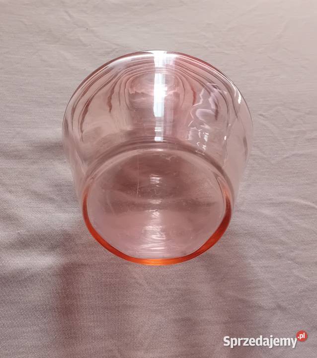 Różowa karafka art deco huta Dąbrowa katalogowy wielkopolskie Koźminek sprzedam