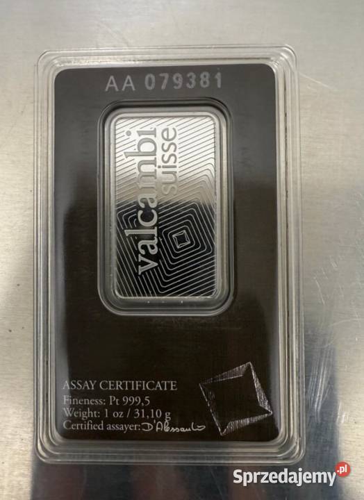 Na sprzedaż 10x Platinowy sztabka 1oz Valcambi dolnośląskie