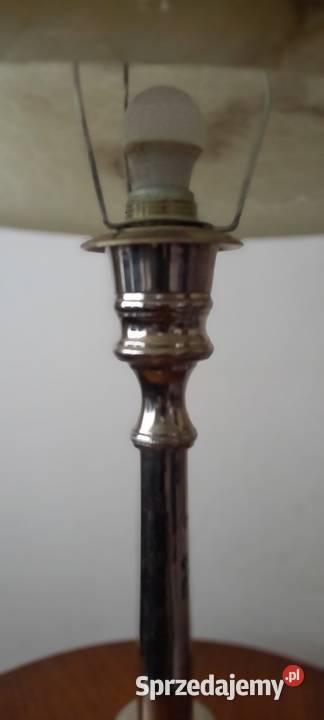 Kolumnowa lampa z chromowanego mosiądzu duży Antyki, Sztuka, Kolekcje łódzkie