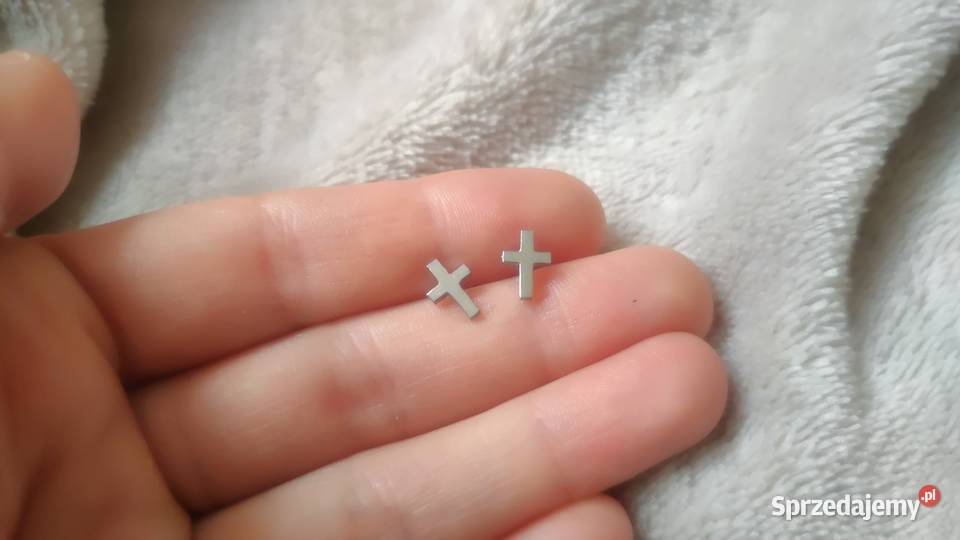 Kolczyki stal nierdzewna krzyże krzyżyki z Tarnowskie Góry
