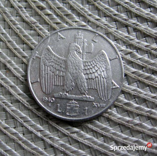 Włochy 1 Lir 1940r Magnetyczna Kalisz sprzedam