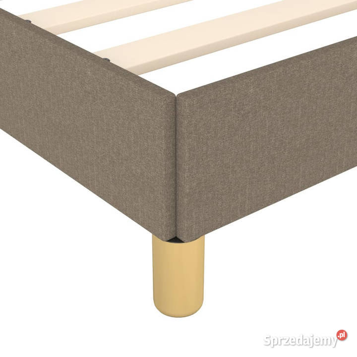 Rama łóżka z zagłówkiem taupe obita tkaniną 128cm Warszawa