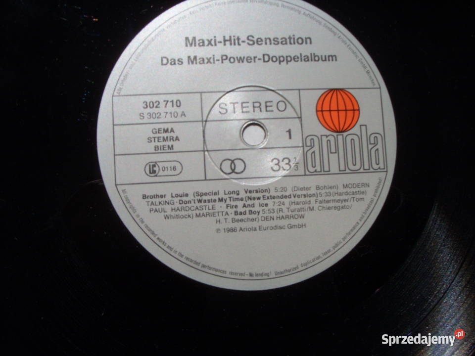 Winyl LP MAXI HITS SENSATION 2 LP DOPPELALBUM Wołów