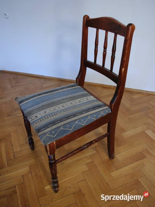Krzesło drewniane tapicerowane PRL Krzesła Meble pomorskie Gdańsk