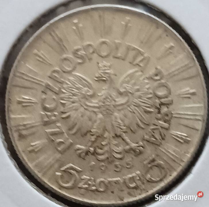 5 J Piłsudski 1935 r 1 oryginał mennicze Konin sprzedam