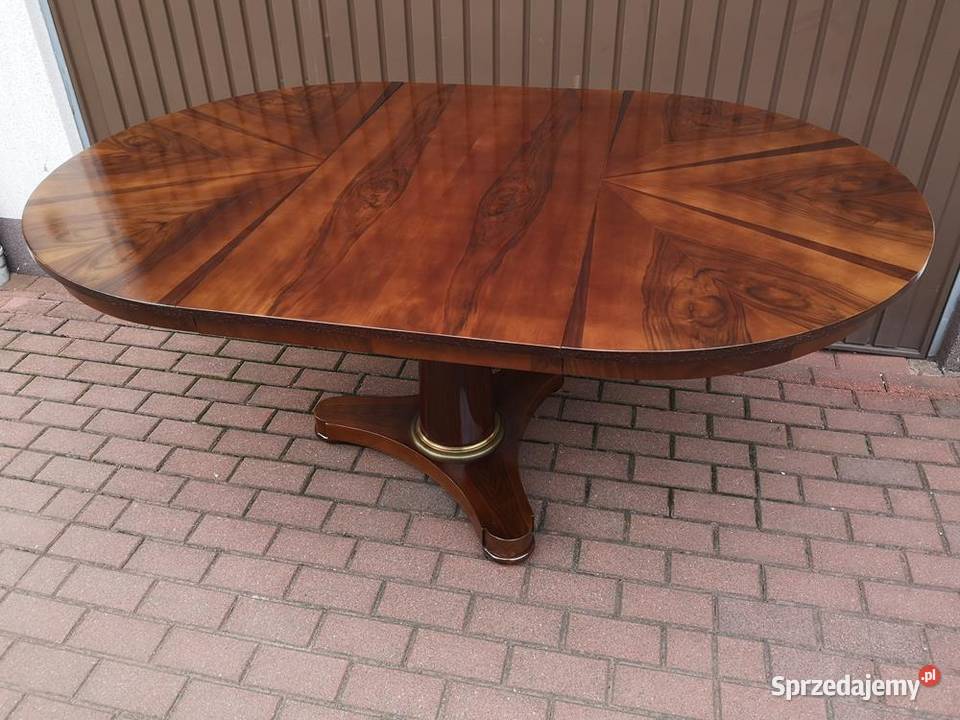Stół ArtDeco Orzech Biedermeier Unikat Okrągły Swarzędz sprzedam