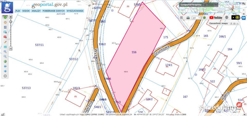 Piękna działka budowlana w Wilkowicach z 1502m2 śląskie Wilkowice