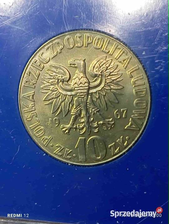 Moneta w st men 10 z 1967 roku z M Kopernikiem
