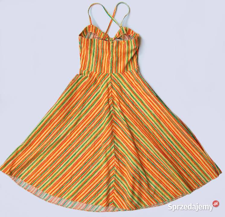 Sukienka vintage paski bawełna VDN Szwecja 60 70 sprzedam