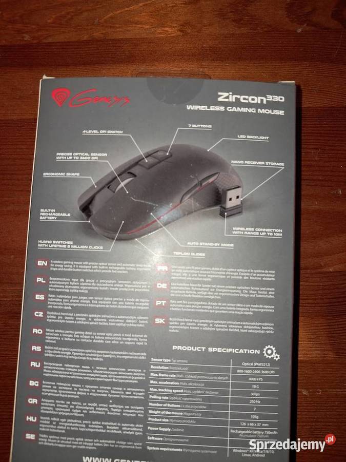 NOWA myszka bezprzewodowa Genesis Zircon 330 bezprzewodowa Klawiatury i myszy Lniano sprzedam