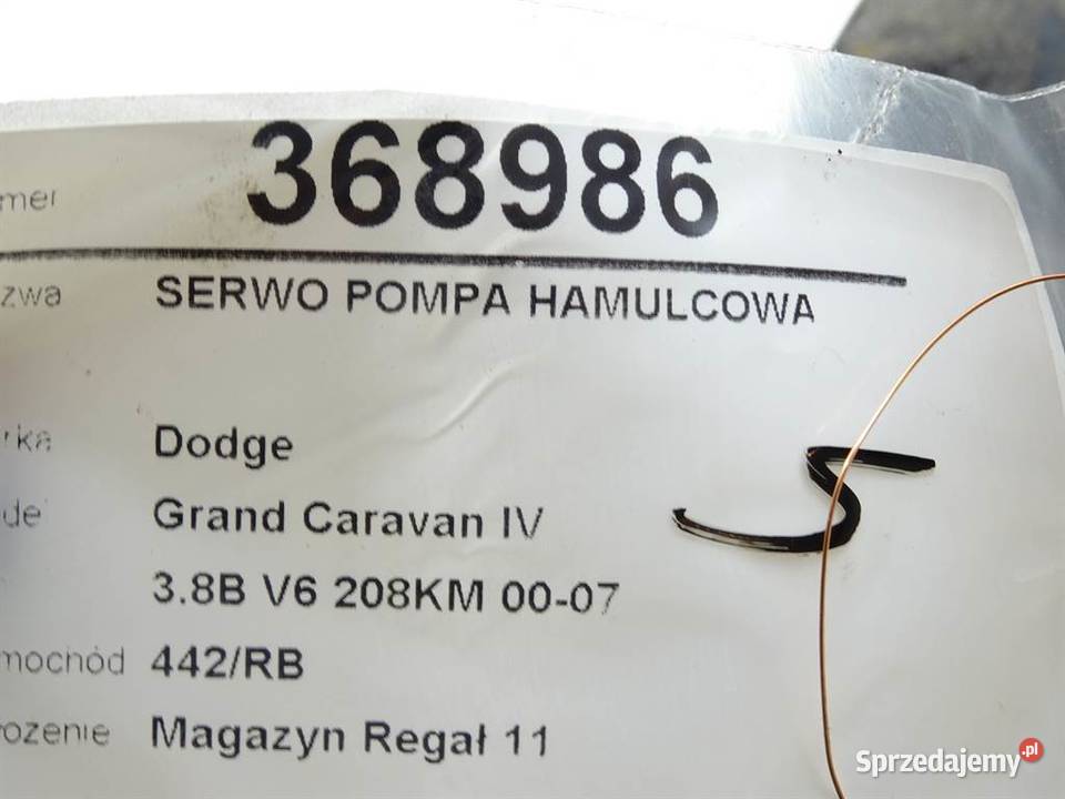 SERWO POMPA HAMULCOWA DODGE VARAVAN IV podkarpackie