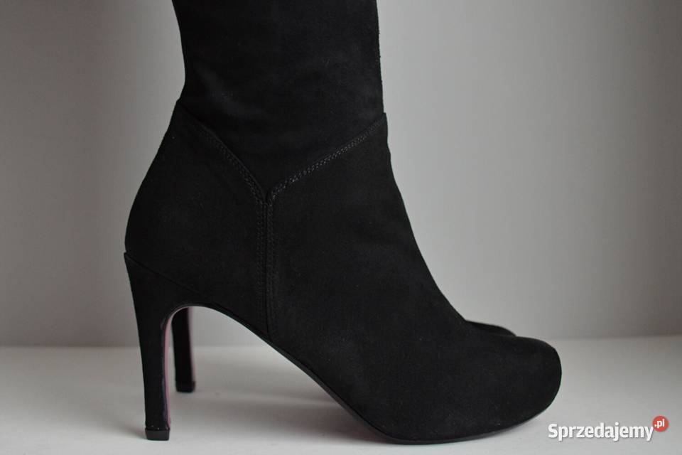 Muszkieterki kozaki zamszowe na szpilce Vanilla Białystok