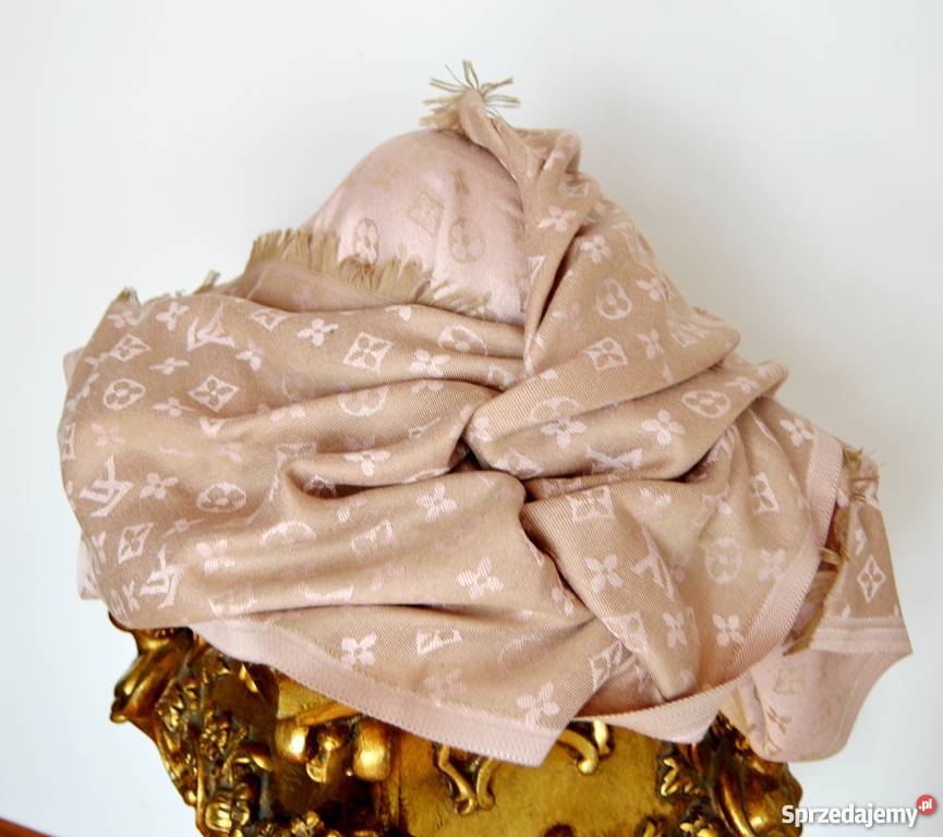 SZAL LOUIS VUITTON CHUSTA MONOGRAM PUDROWY RÓŻ Bydgoszcz