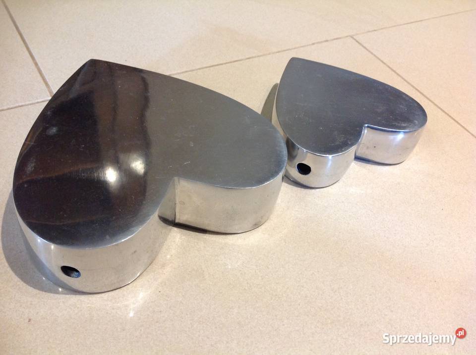 Srebrne Metalowr Serca Serce 2 Dekoracja Nowa Sól