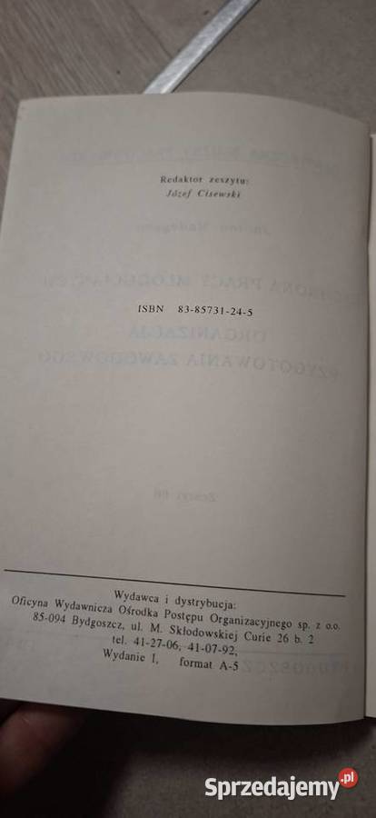 Pierwsze wydanie 1993 Ochrona pracy młodocianych Łęczyca sprzedam