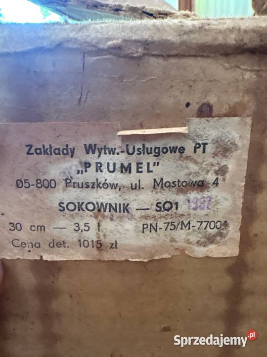 Sokownik aluminiowy PRL komplet z oryginalnym wielkopolskie Poznań